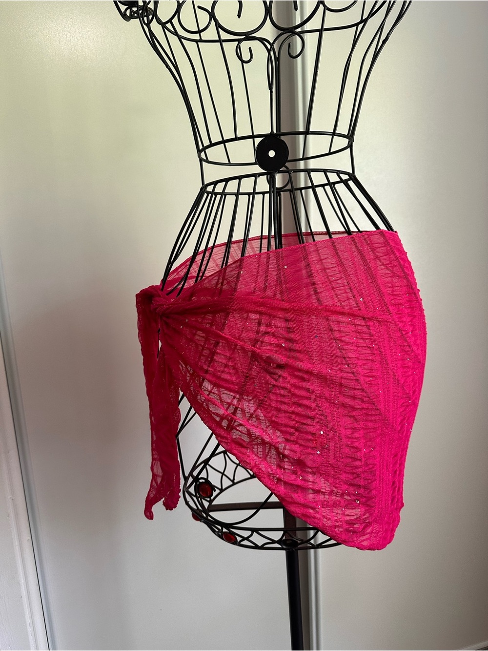 Hot Pink Sheer Sarong Wrap